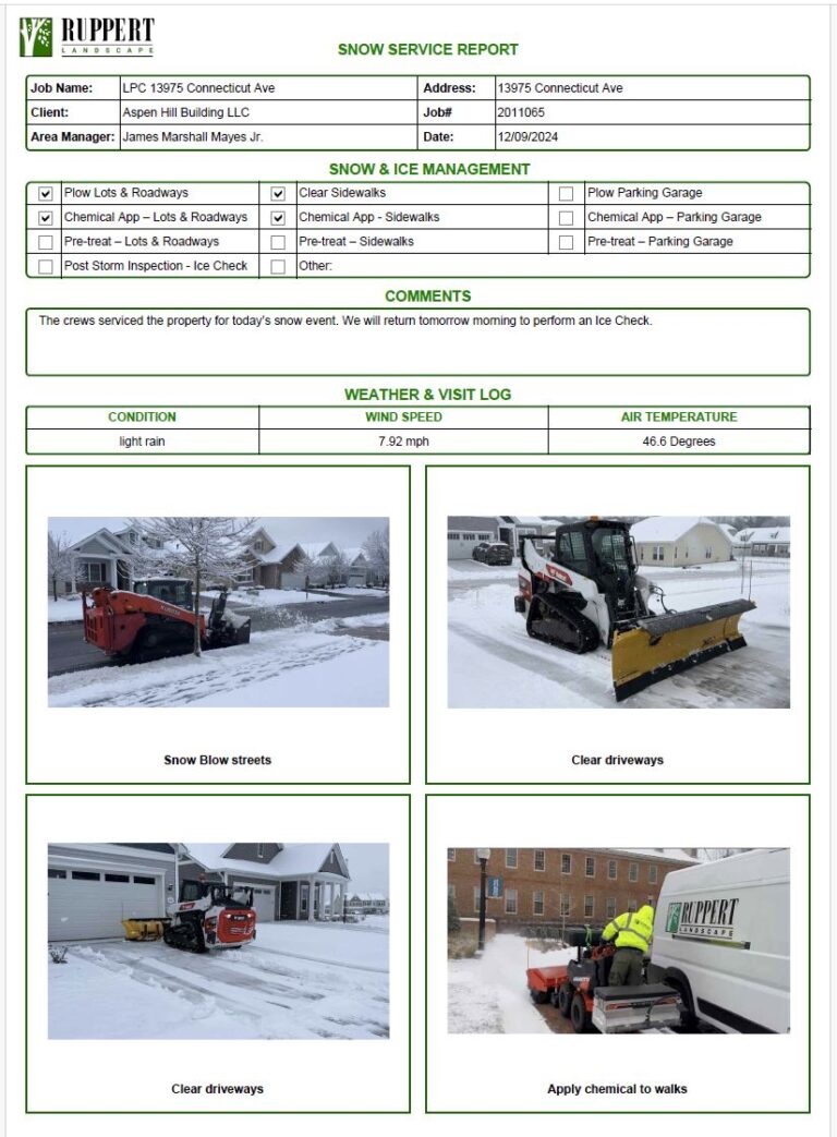 Introducing our Snow Service Report - Ruppert Landscape